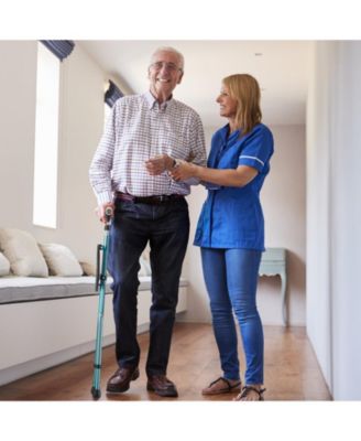 Lightweight Adjustable Folding Cane Seat with Light-Black