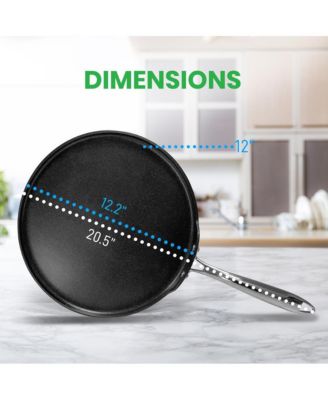 12   Hard-Anodized Nonstick Crepe Pan - Dishwasher Safe Nonstick Round Crepe Pan