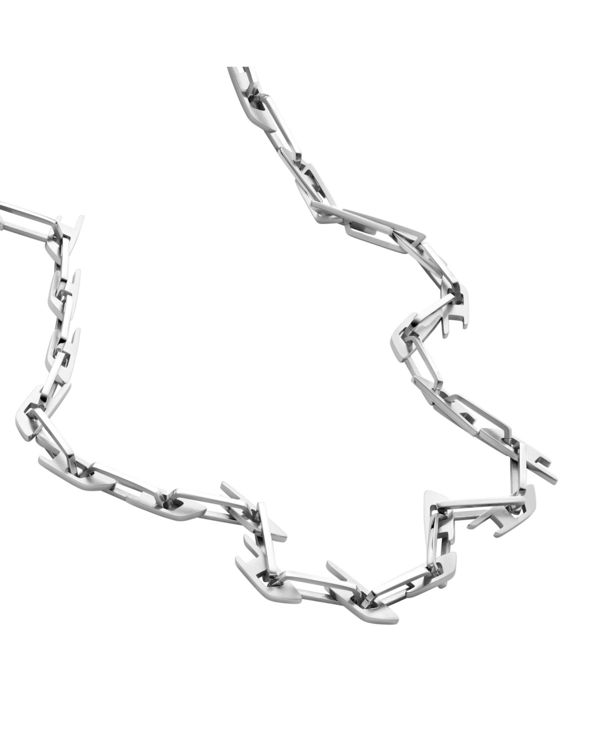 Men's Interlocking D Logo Stainless Steel Chain Necklace - Silver