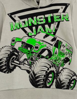 Little Boys Grave Digger Monster Mutt Megalodon Fleece Pullover Hoodie & Pants to