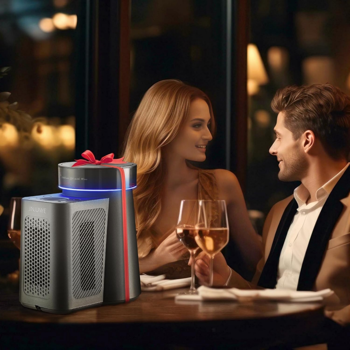 Jinjunye Wine Chiller Electric Upgrade Single Bottle Portable Wine Chiller F for Bottle Red, White Wine, Champagne, Sparking, Iceless Wine Cooler, Kit