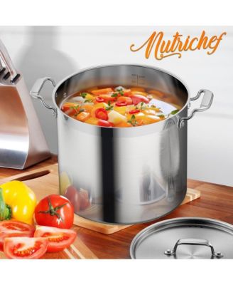 Stainless Steel Cookware Stockpot - 24 Quart, Heavy Duty Induction Pot, Soup Pot With Stainless Steel Lid