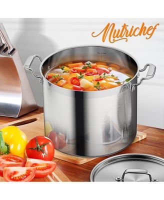 Stainless Steel Cookware Stockpot - 16 Quart, Heavy Duty Induction Pot, Soup Pot With Stainless Steel Lid