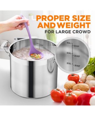 Stainless Steel Cookware Stockpot - 24 Quart, Heavy Duty Induction Pot, Soup Pot With Stainless Steel Lid