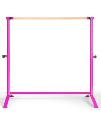51 Inch Ballet Barre Bar with 4-Position Adjustable Height-Pink