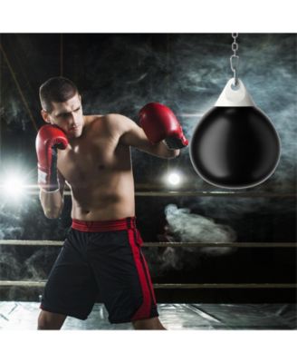 18 Inch 110 Pound Heavy Punching Water Aqua Bag with Adjustable Metal Chain-Black