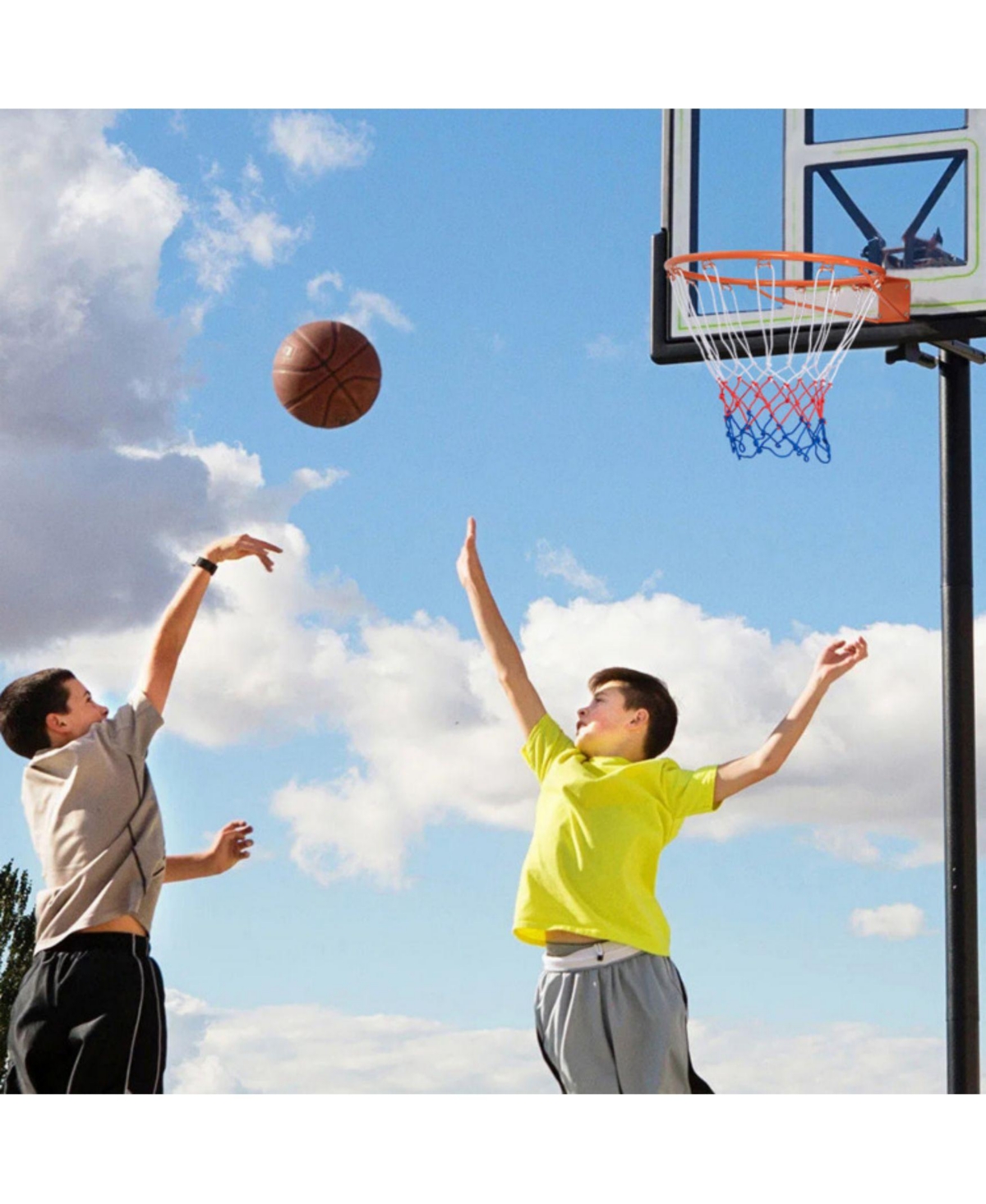 Sugift Basketball Rim Goal Replacement with All Weather Net and Mounting Hardware- Orange