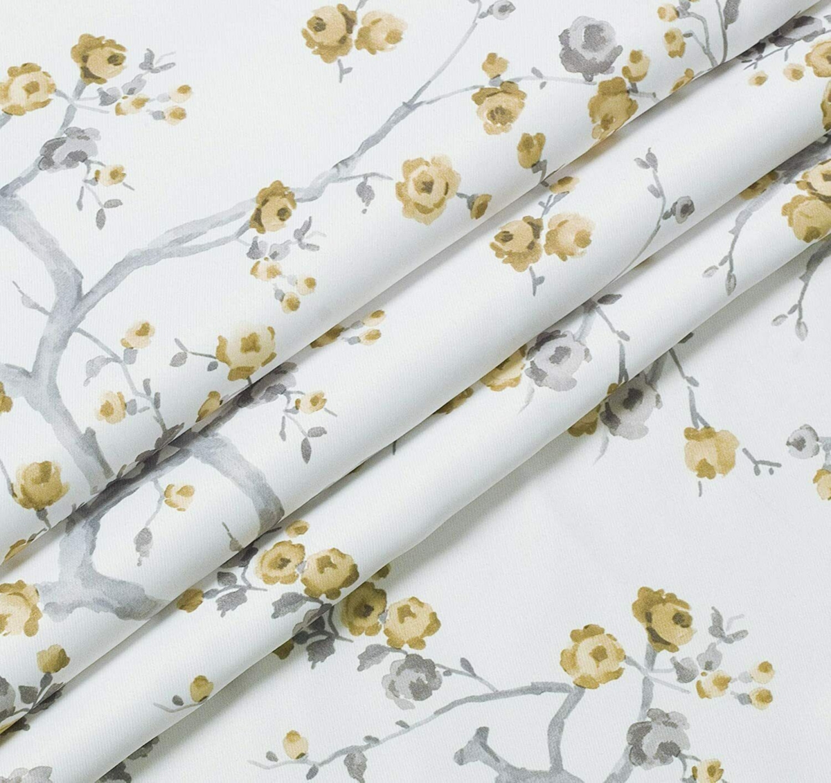 Kate Aurora 2 Pack Shabby Chic Grommet Top Floral Cherry Blossom Curtain Panels - 52 in. W x 84 in. L, Spice/Gray