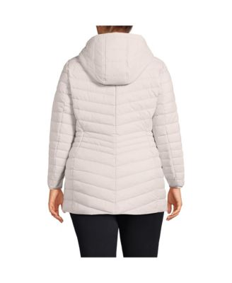 Plus Size Wanderweight Packable Down Hooded Long Jacket