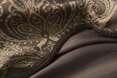 5 Piece Sheer Curtain & Valance Set - 52 in. W x 84 in. L, Brown