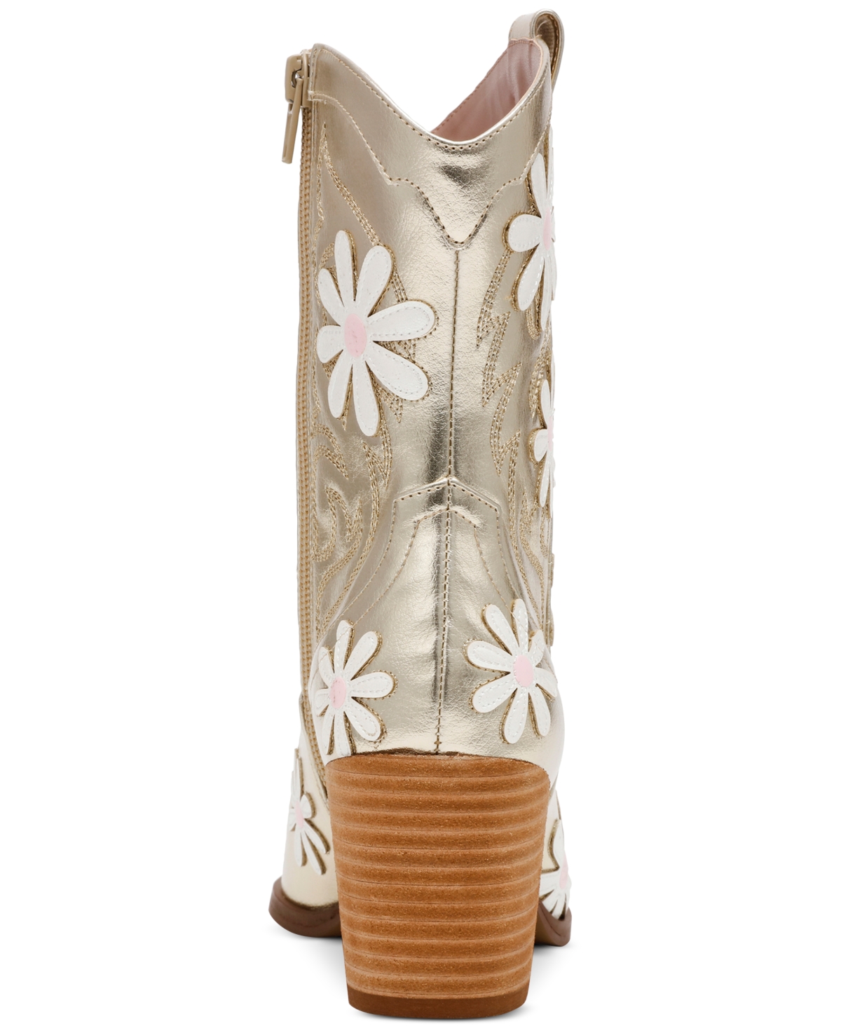 Betsey Johnson Women's Teddy Daisy Western Booties In Gold
