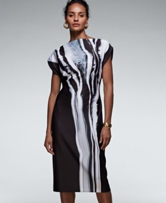 Women's Printed Scuba Sheath Dress