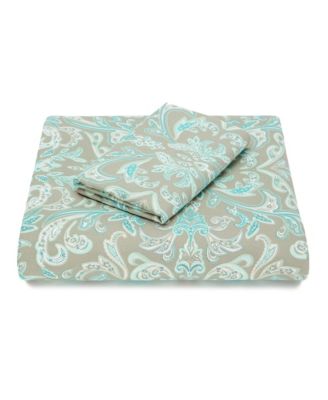 Premium Damask Sage Duvet Cover Set - Duvet Cover (90” x 90”) & 1 Pillow Sham (20” x 26”) - 2-Piece Set, Twin Size