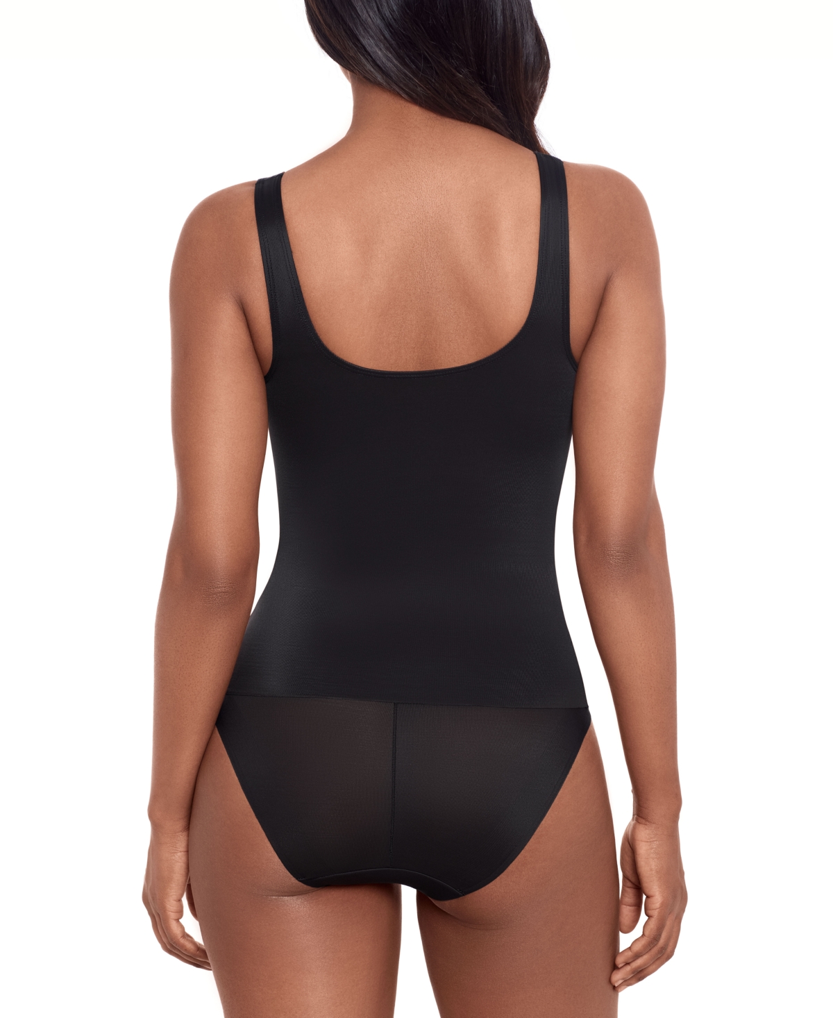 Shop Miraclesuit Shapewear Women's Comfy Curves Scoop Neck Shaping Tank 2513 In Black