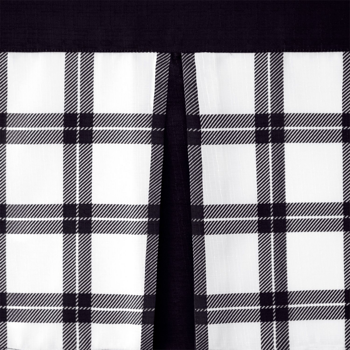 Kate Aurora Windowpane Plaid Country Farmhouse Kitchen Curtain Tier & Valance