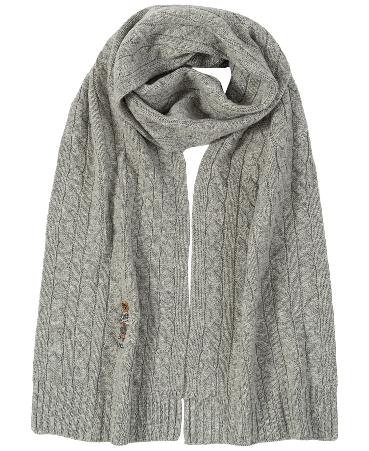 Polo Ralph Lauren Men's Holiday Bear Cable Scarf In Andover