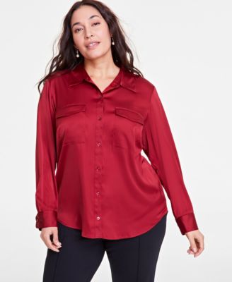 On 34th - Plus Size Utility Shirt, Created for Macy's