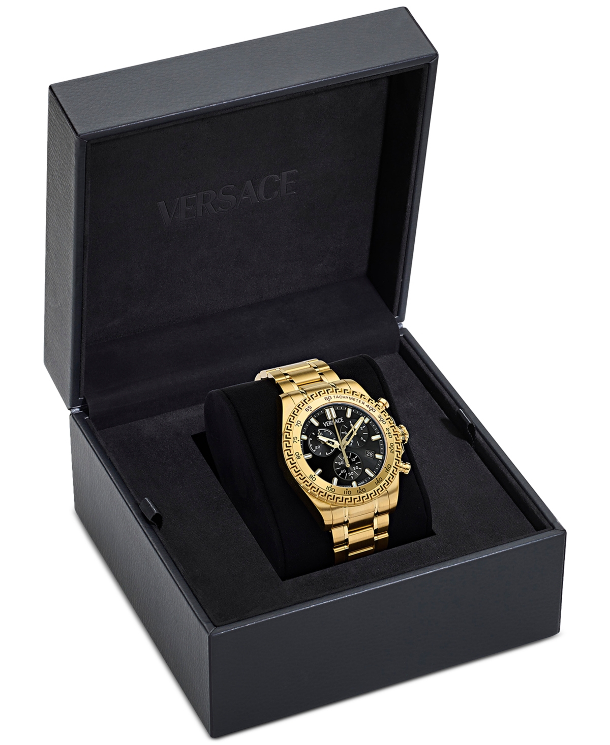 Versace Men's Swiss Chronograph X Gold Ion Plated Stainless Steel Bracelet Watch 44mm In Ip Yellow Gold