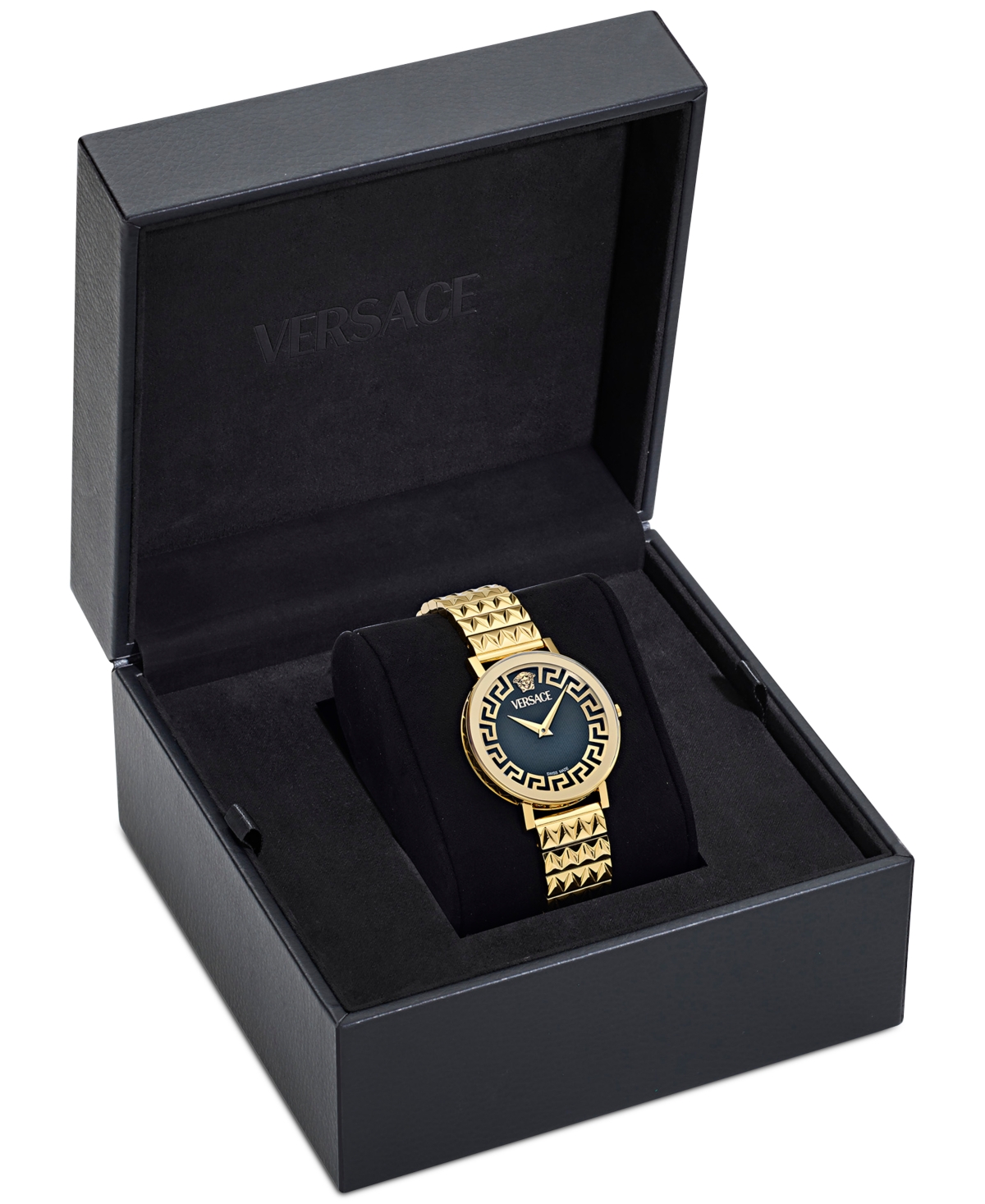 Versace Women's Swiss Daedalus Gold Ion Plated Stainless Steel Bracelet Watch 35mm In Gold