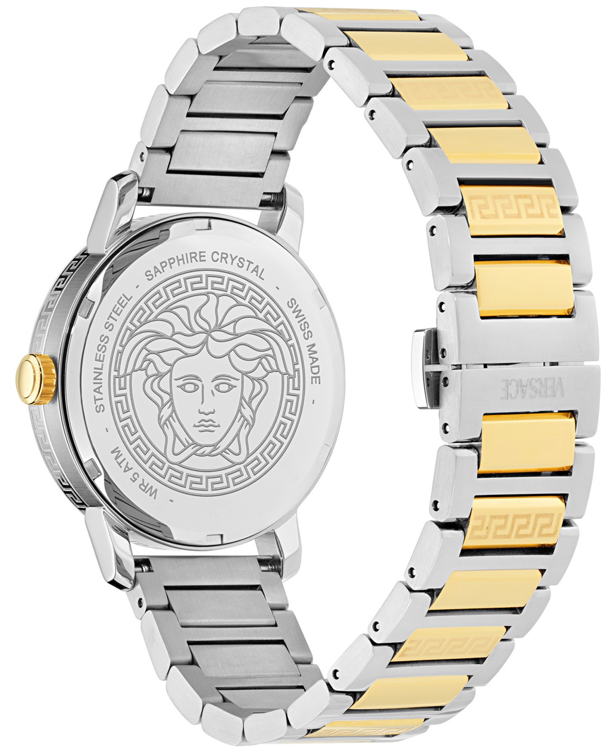 Versace Men's Swiss Two-tone Stainless Steel Bracelet Watch 40mm In Two Tone