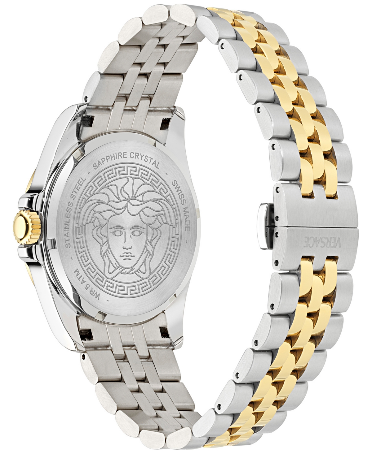 Versace Men's Swiss Two-tone Stainless Steel Bracelet Watch 42mm In Two Tone