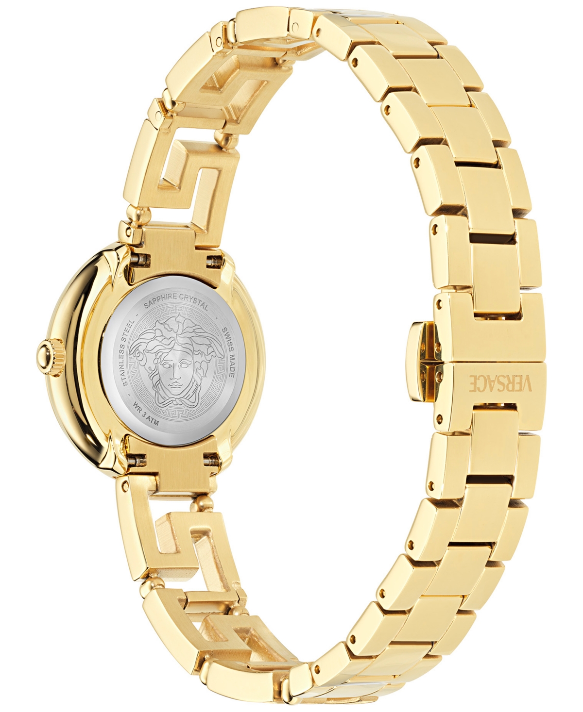 Versace Women's Swiss Greca Goddess Diamond (1-7/8 Ct. T.w.) Gold Ion Plated Bracelet Watch 28mm In Gold