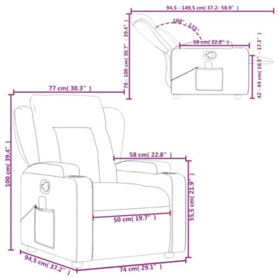 Massage Recliner Chair Cream Polyester, Metal, Plywood Standard