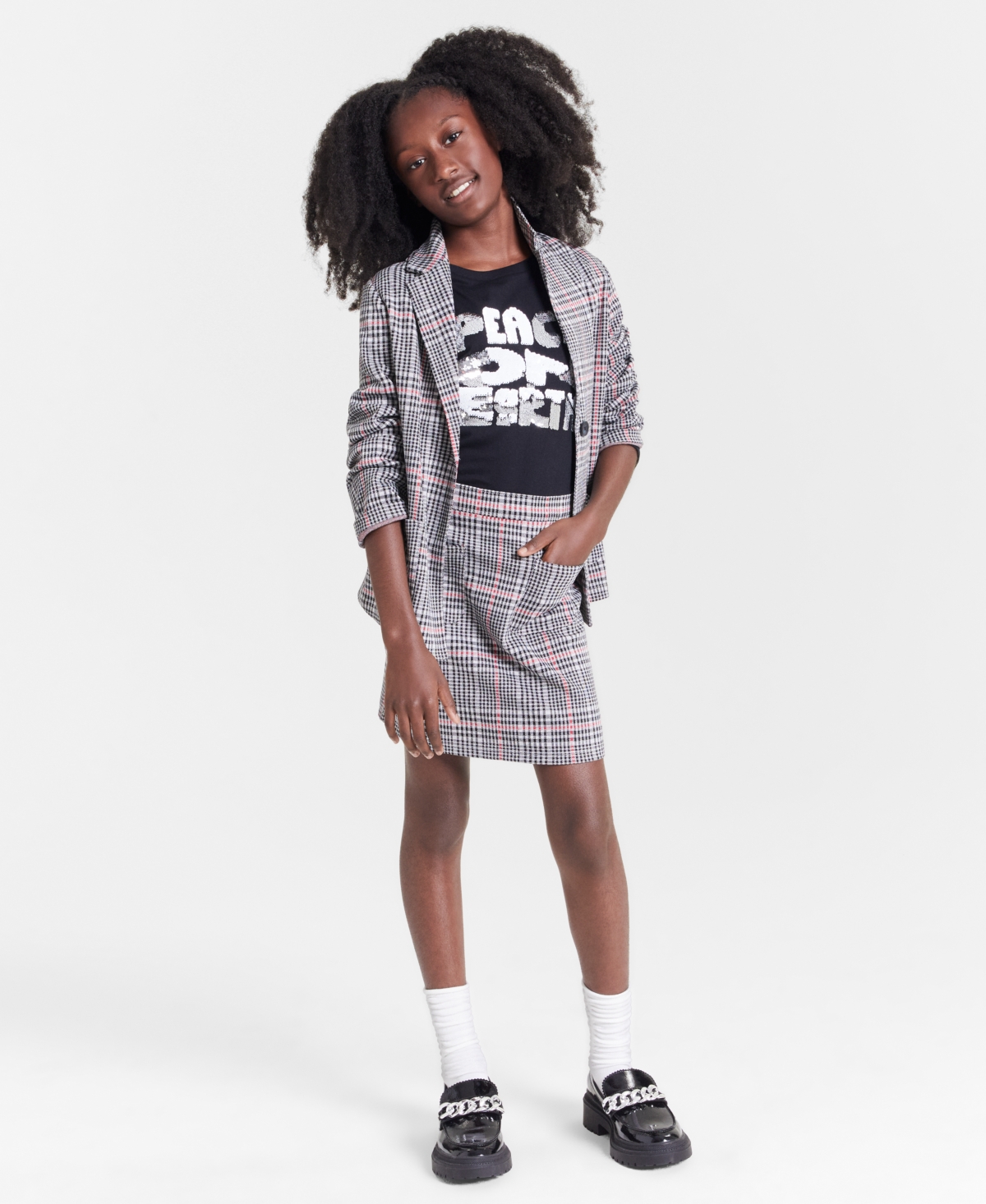 EPIC THREADS LITTLE & BIG GIRLS PLAID BLAZER, CREATED FOR MACY'S 