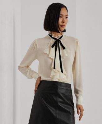 Women s Ruffle Trim Georgette Blouse