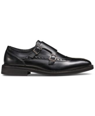 Men's Double Buckle Monk Strap Wingtip Dress Shoes