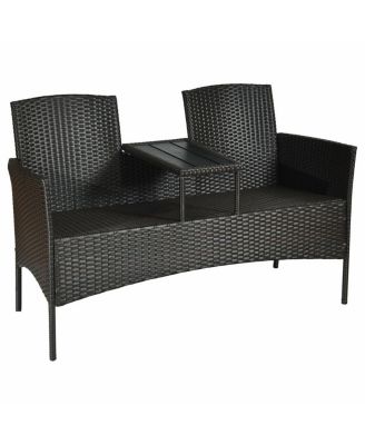 Patented Modern Patio Set with Built-in Coffee Table and Cushions