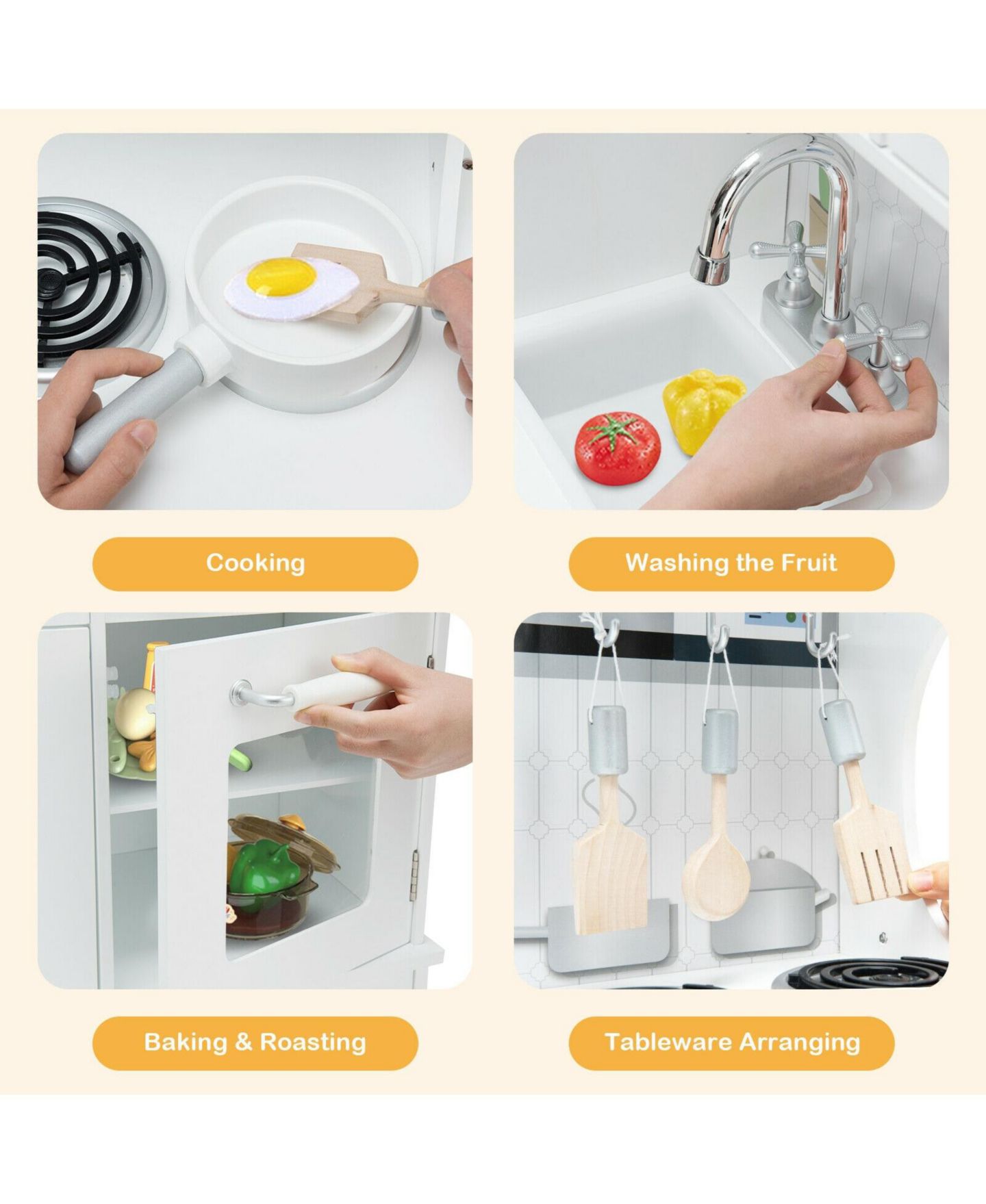 Детская игрушка INOLAIT Water Dispenser Play Kitchen with Lights and Sounds, Ages 3+ — фото 7