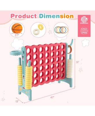 Jumbo 4-to-Score 4 in A Row Giant Game Set with Stickers for Kids Adults