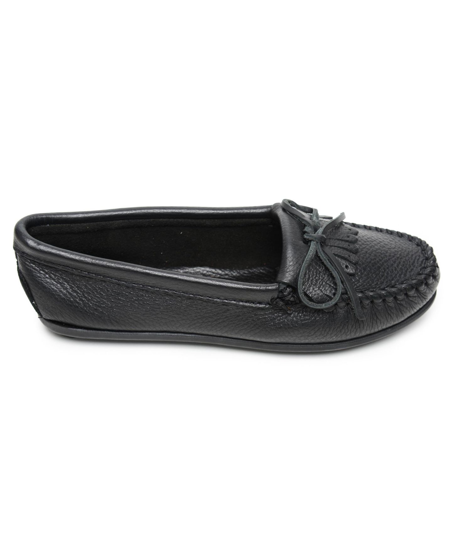 Женские мокасины Minnetonka Kilty из оленьей кожи, цвет: Чёрный — фото 5