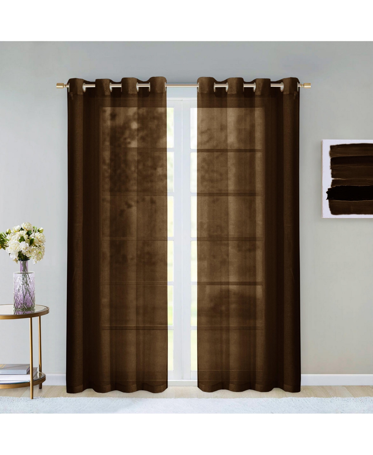 Dainty Home Melrose Semi Sheer Window Panel Set, 110