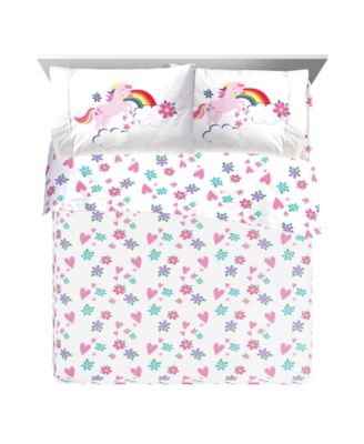 Rainbow Unicorns Toddler Bed Set