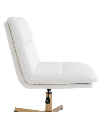 Biel Mid-Back Swivel Office Chair, Height-Adjustable Armless Design with Padded Upholstered Wide Seat and Strong Frame