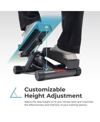 Mini Stepper, Low-Impact Stair Step Cardio Equipment with Resistance Bands, Performance Digital Monitor, and SunnyFit App Bluetooth Connectivity