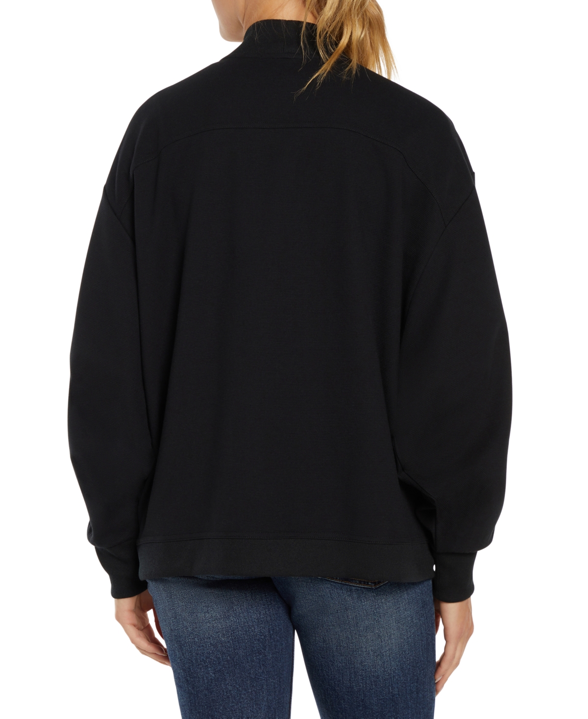 Three Dots Women's Sean Cocoon Open-front Cardigan In Black
