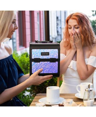 Makeup Train Case Cosmetic Organizer w/ Mirror Mermaid Purple Artist