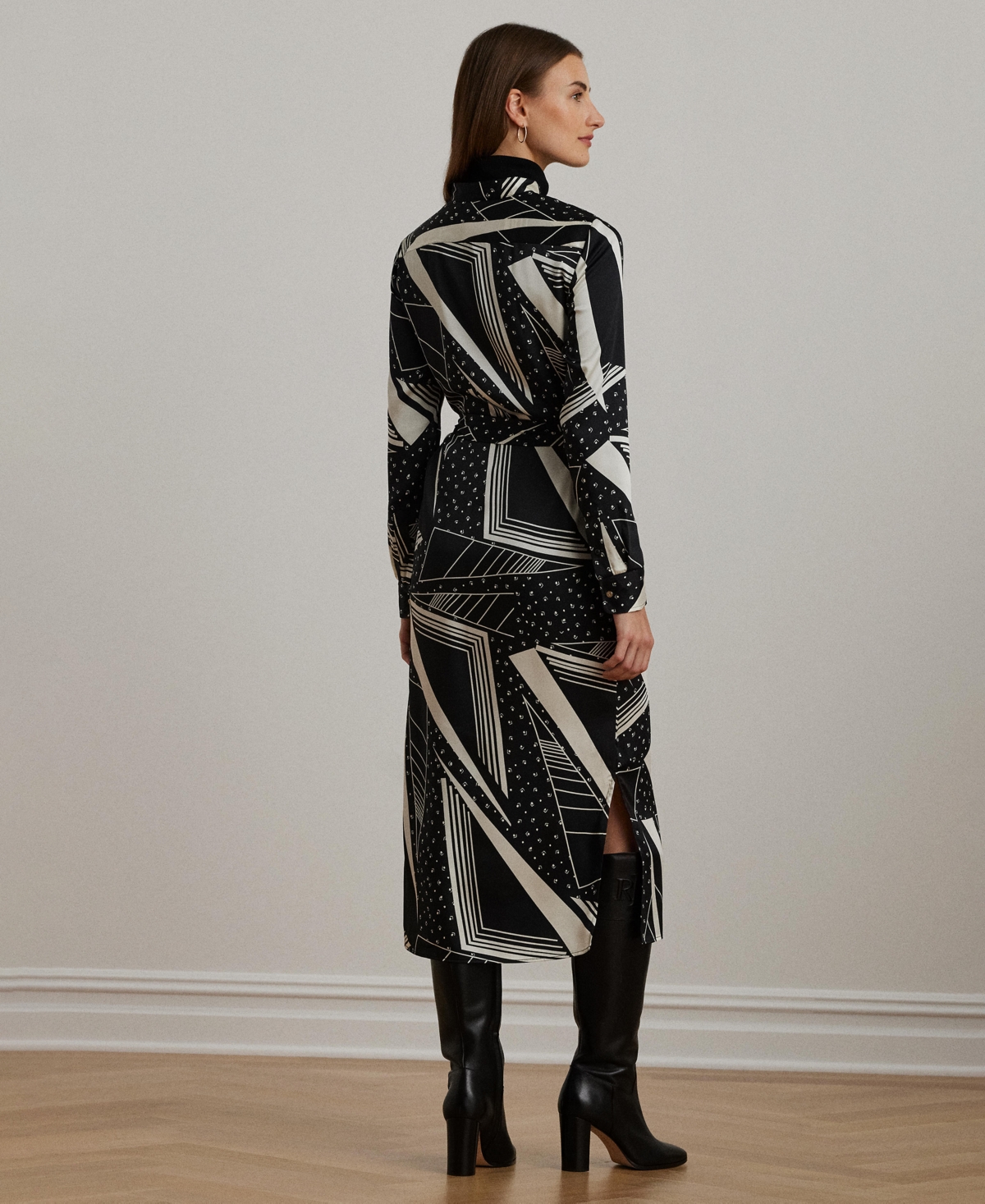 Lauren Ralph Lauren Women's Geo-Print Belted Twill Shirtdress, Regular & Petite
