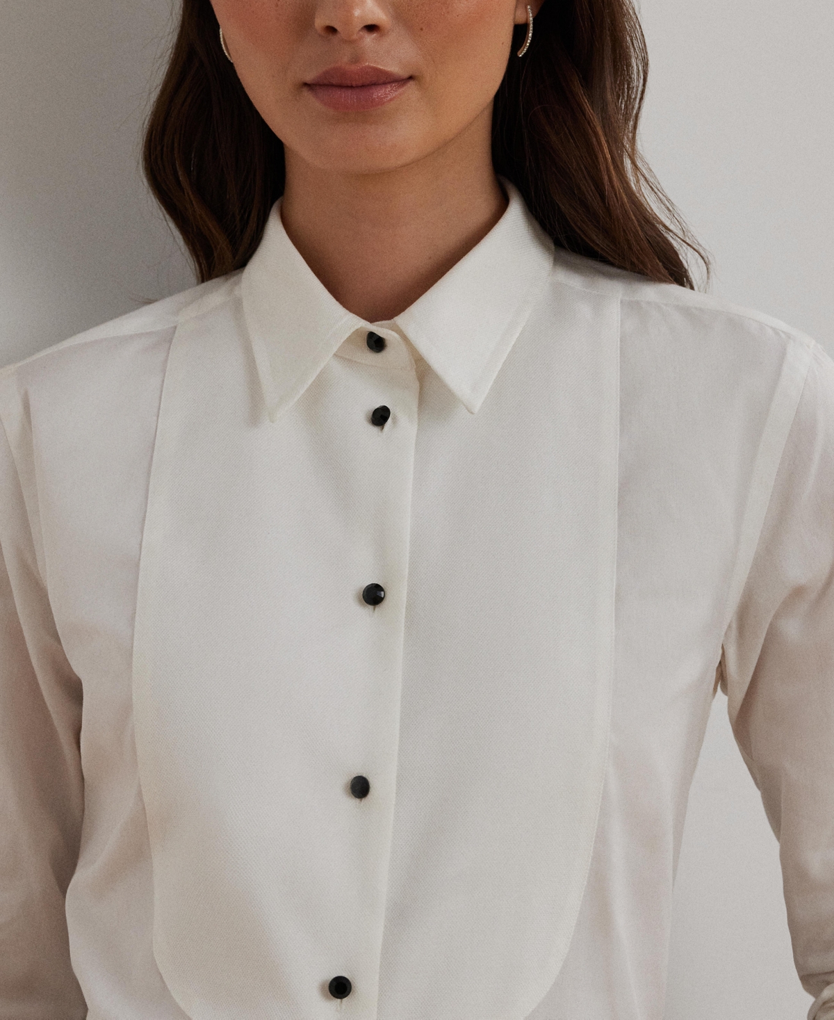 Lauren Ralph Lauren Women's Bib-Front Cotton Broadcloth Shirt