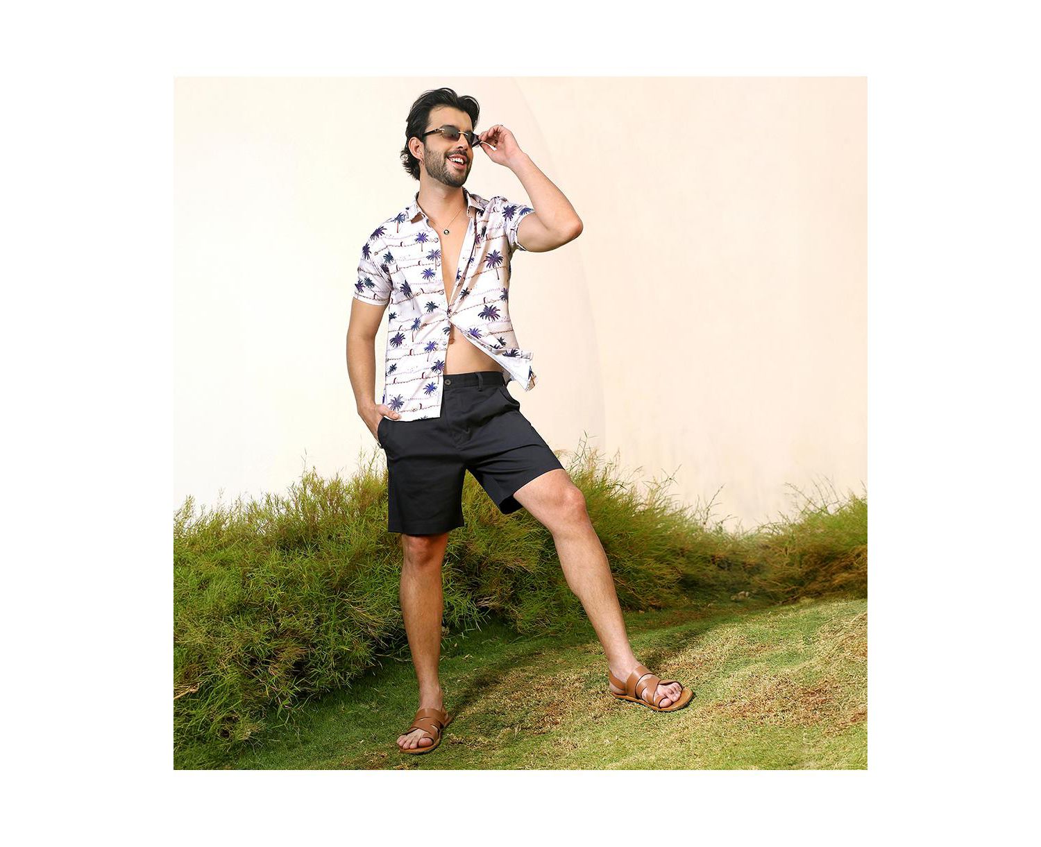Men's Ivory White Desert Palm Shirt