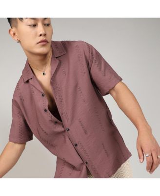 Men's Mocha Brown Embroidered Twist Shirt