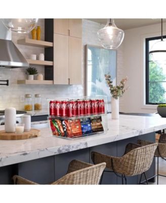 Stackable Storage Bins Open Front - Clear Stackable Storage Bins - Pantry Bins for Storage and Organization - Acrylic Stackable Bins for Kitchen - Clear Pantry Organizer Bins (Large 2 Pack)