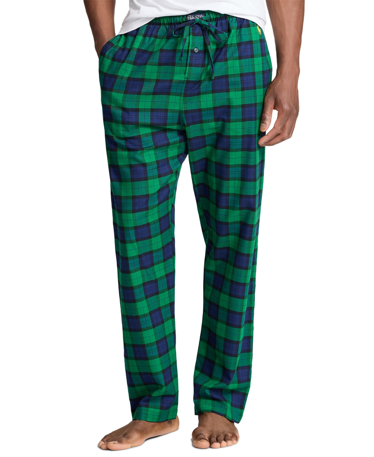 Blue Plaid Pajama Pants Green Tartan Pants Mens Men's Flannel