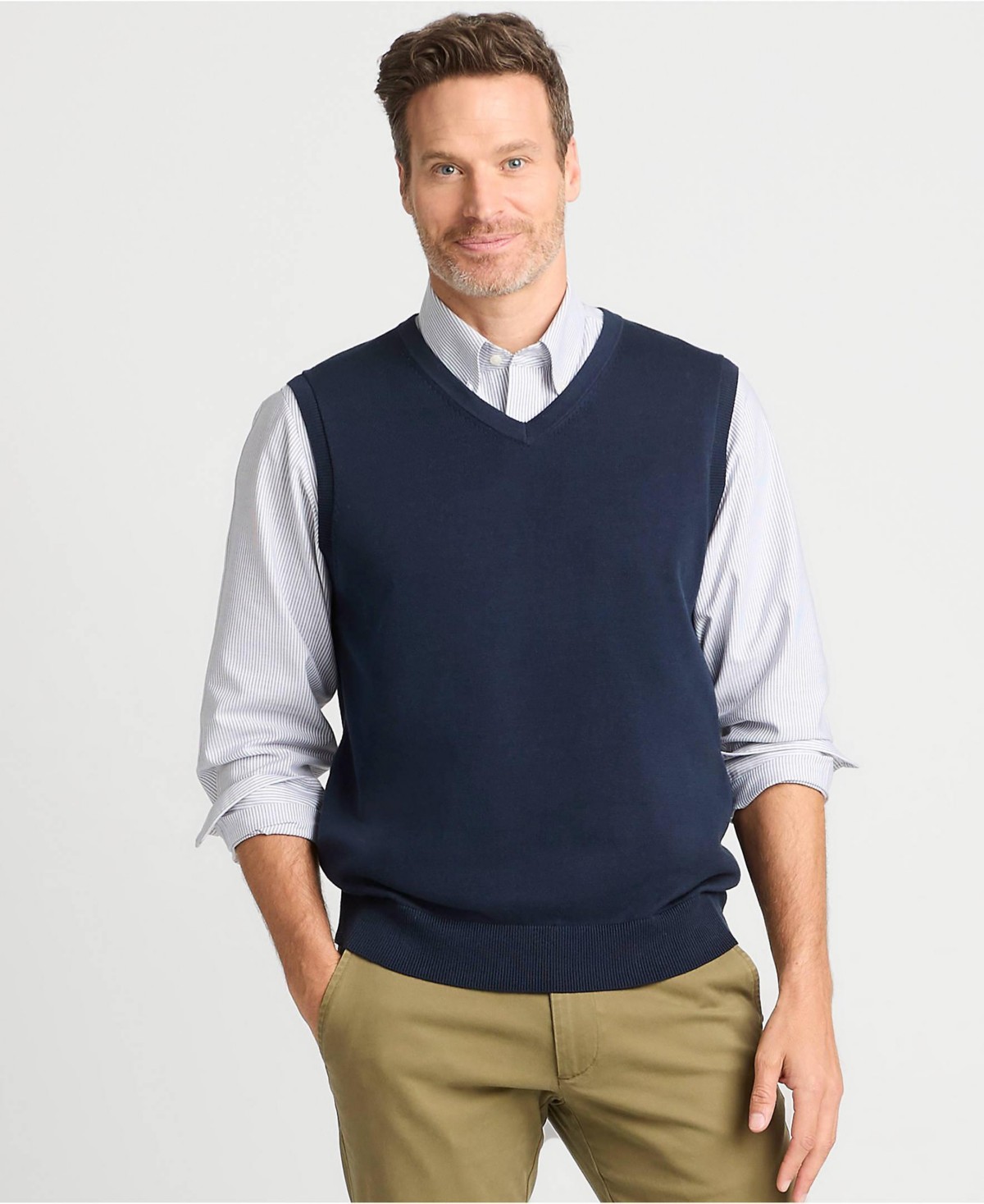 Мужские Lands' End Men's Fine Gauge Cotton Vest — фото 1