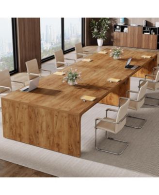13FT Conference Table, Large Rectangle Conference Room Table, Long Meeting Seminar Table Business Tables for 10-14 People (Two Tables)