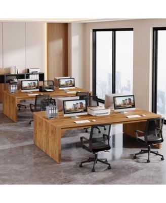 13FT Conference Table, Large Rectangle Conference Room Table, Long Meeting Seminar Table Business Tables for 10-14 People (Two Tables)