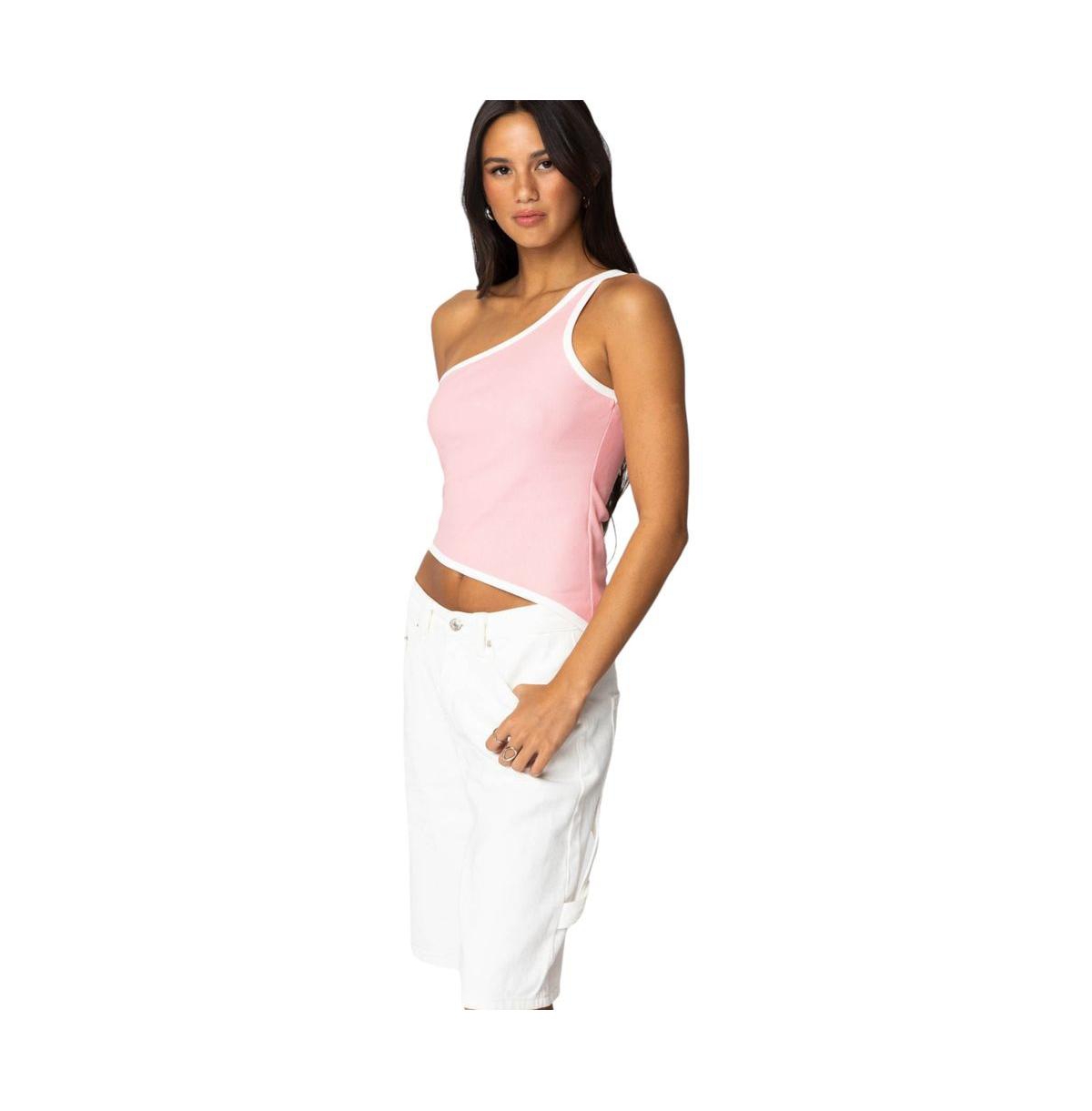 Edikted Women's Asymmetric Contrast Top